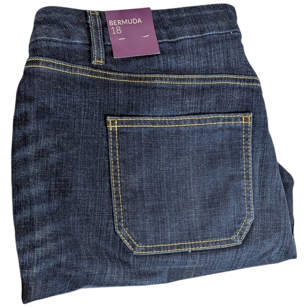 Lane Bryant Bermuda Jean Shorts Womens Size 18 Regular Blue Denim